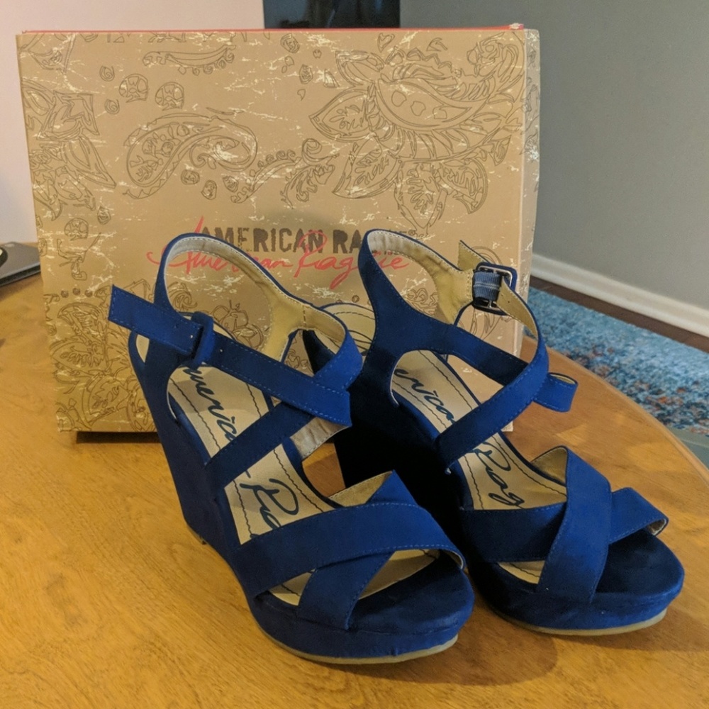 Royal Blue Wedges